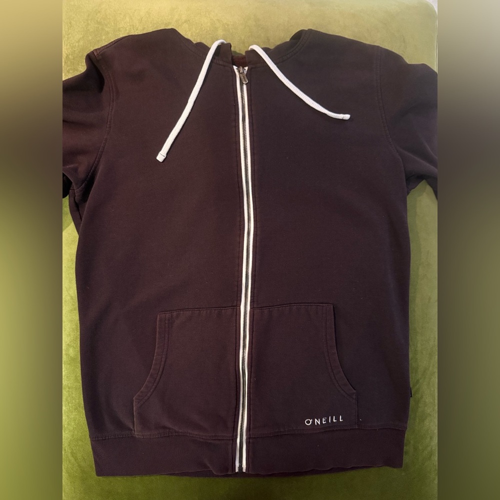 O'Neill Maroon Fleece Zip Hoodie Men’s Jacket Large